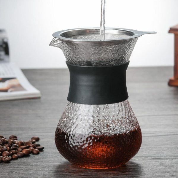 One Two Cups Coffee Maker Pot V60 Drip Kettle with Filter 200ml