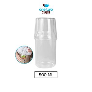 One Two Cups Gelas Cangkir Tea Coffee Sereal Desain 2 in 1 - 0007G-C - 500 ML