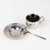 One Two Cups Set Cangkir Sendok Piring Kopi Stainless Steel - 201