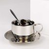 One Two Cups Set Cangkir Sendok Piring Kopi Stainless Steel - 201