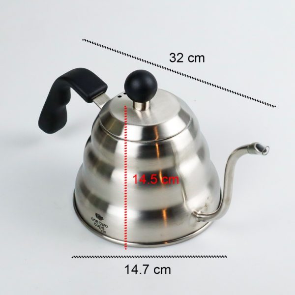 One Two Cups Coffee Maker Pot V60 Drip Kettle Teko Barista 1000ML