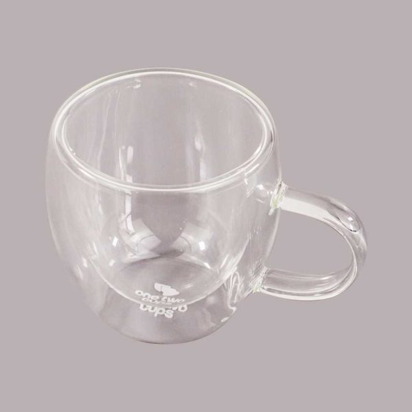 One Two Cups Cangkir Kopi Anti Panas Double-Wall Glass Round 160ml