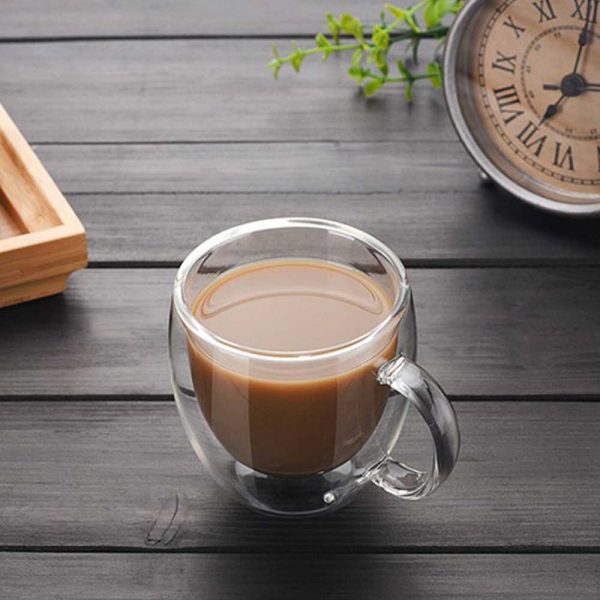 One Two Cups Cangkir Kopi Anti Panas Double-Wall Glass Round 160ml