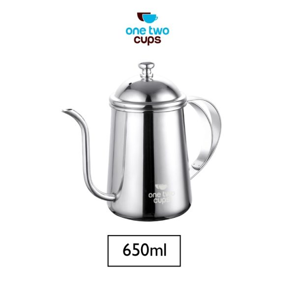 One Two Cups Coffee Maker Pot Drip Kettle Teko Barista Kopi 650ml - HS4011 - Silver