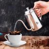 One Two Cups Coffee Maker Pot Drip Kettle Teko Barista Kopi 650ml - HS4011 - Silver