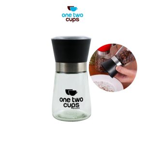 One Two Cups Manual Glass Pepper Grinder - M15996 - Black