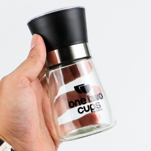 One Two Cups Manual Glass Pepper Grinder - M15996 - Black