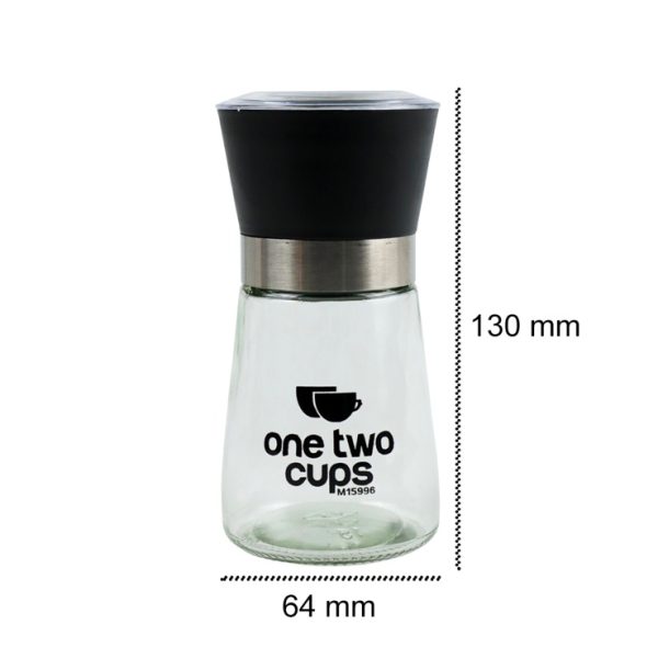 One Two Cups Manual Glass Pepper Grinder - M15996 - Black