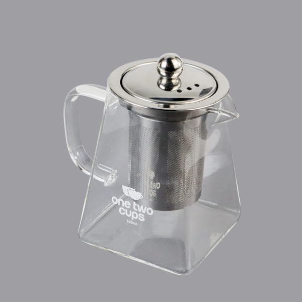 One Two Cups Teko Pitcher Teh Chinese Teapot Maker Borosilicate Glass 550ml - TP-761 - Transparent