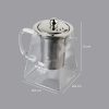 One Two Cups Teko Pitcher Teh Chinese Teapot Maker Borosilicate Glass 550ml - TP-761 - Transparent