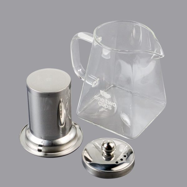 One Two Cups Teko Pitcher Teh Chinese Teapot Maker Borosilicate Glass 550ml - TP-761 - Transparent