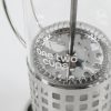 One Two Cups French Press Coffee Maker Pot Grid Pattern 350ml