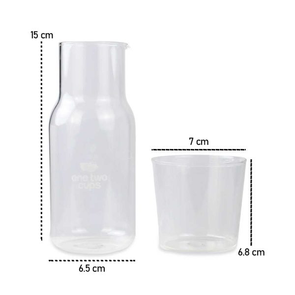 One Two Cups Gelas Cangkir Tea Coffee Sereal Desain 2 in 1 Glass Small 360 ml
