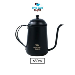 One Two Cups Coffee Maker Pot Drip Kettle Teko Barista Kopi 650ml - Black