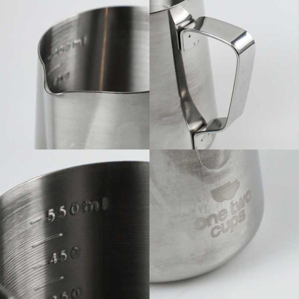 One Two Cups Gelas Pitcher Kopi Espresso Latte Art Stainless Steel 600ml