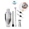One Two Cups 6 in 1 Bartender Drink Bar Set Cocktail Shaker Stainless Steel 550ml - BA016 - Silver