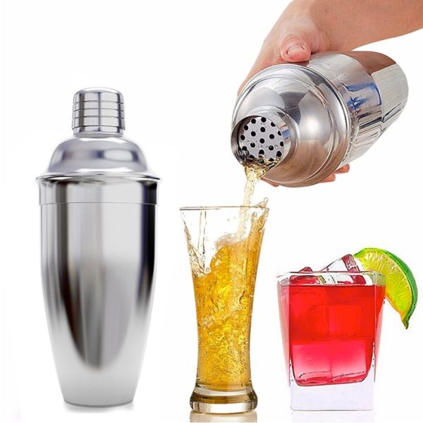 One Two Cups 6 in 1 Bartender Drink Bar Set Cocktail Shaker Stainless Steel 550ml - BA016 - Silver