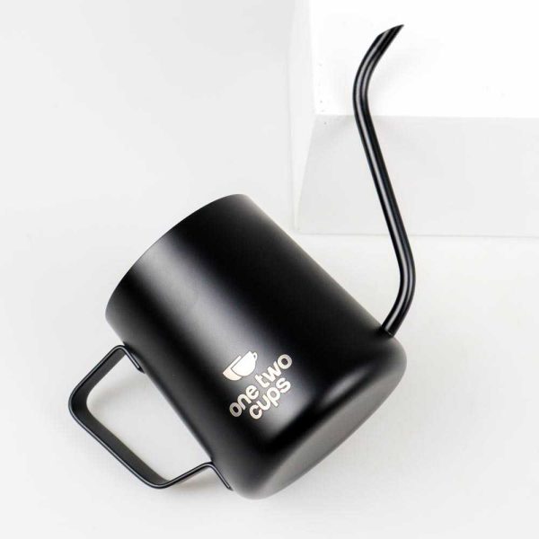 One Two Cups Teko Pitcher Kopi Teh Drip Kettle Cup Stainless Steel 350ml - Black