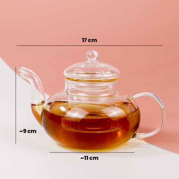 One Two Cups Teko Pitcher Glass Teapot Japanese Style Infuser - 8CV101