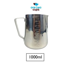 One Two Cups Gelas Pitcher Kopi Espresso Latte Art Stainless Steel 1000ml