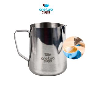 One Two Cups Gelas Pitcher Kopi Espresso Latte Art Stainless Steel 600ml - Silver