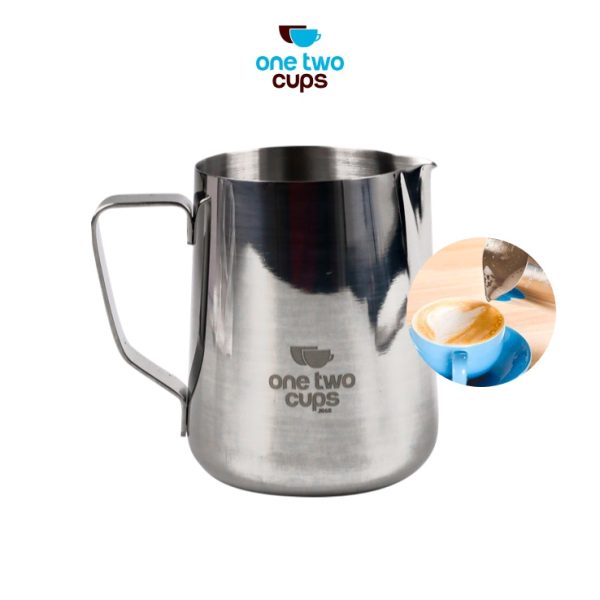 One Two Cups Gelas Pitcher Kopi Espresso Latte Art Stainless Steel 600ml - Silver