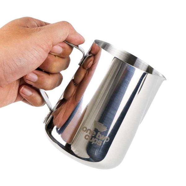 One Two Cups Gelas Pitcher Kopi Espresso Latte Art Stainless Steel 600ml - Silver