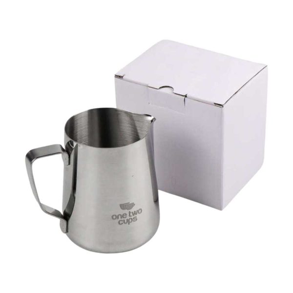 One Two Cups Gelas Pitcher Kopi Espresso Latte Art Stainless Steel 600ml - Silver