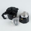 One Two Cups Espresso Coffee Maker Moka Pot Teko Stovetop Filter 150ml 3 Cups - MX001 - Black