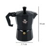 One Two Cups Espresso Coffee Maker Moka Pot Teko Stovetop Filter 150ml 3 Cups - MX001 - Black