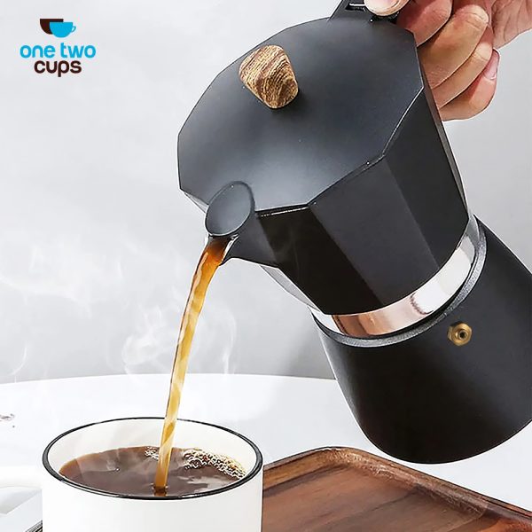 One Two Cups Moka Pot Espresso Coffee Maker Stovetop Teko Kopi - PL-315