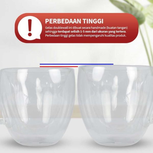 One Two Cups Cangkir Kopi Anti Panas Double Wall Love Series 150ml