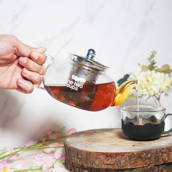 One Two Cups Teko Kaca Teh Chinese Teapot Tahan Panas Api with Filter - TP-759 - 600ml