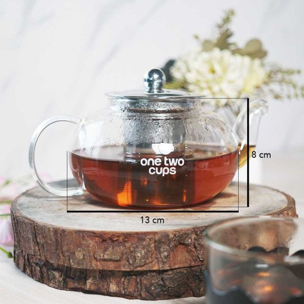 One Two Cups Teko Kaca Teh Chinese Teapot Tahan Panas Api with Filter - TP-759 - 600ml