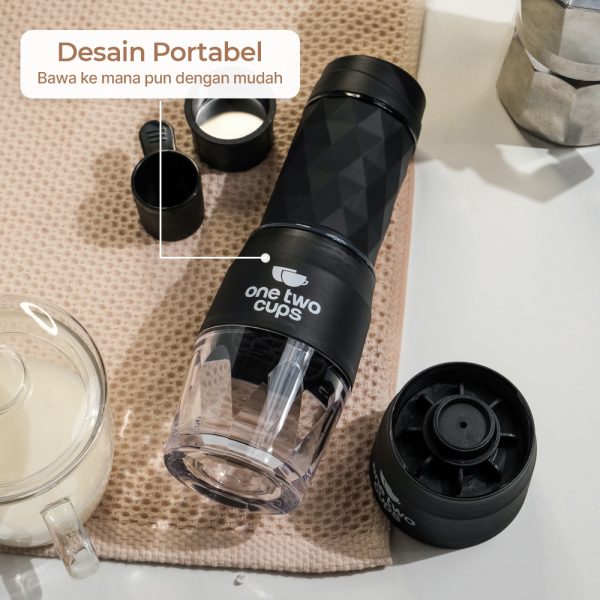 One Two Cups Hand Press Mini Espresso Coffee Maker 3 in 1 20 Bar 120ml - HS-8439