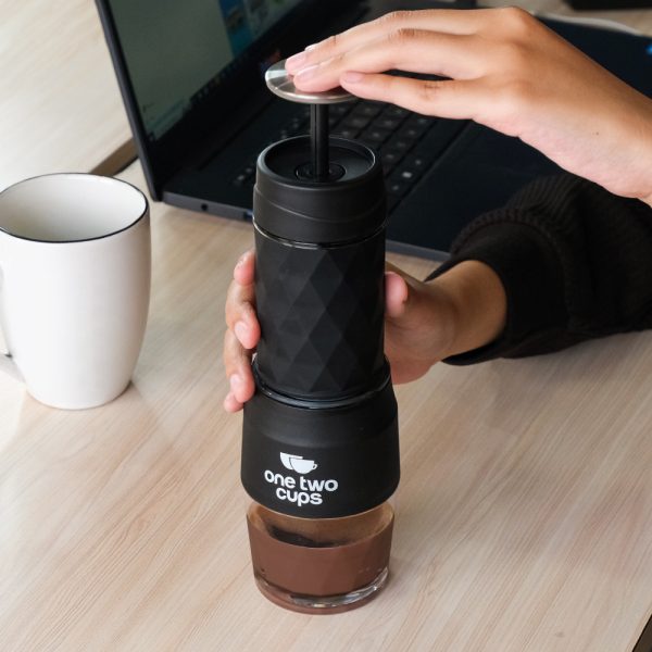 One Two Cups Hand Press Mini Espresso Coffee Maker 3 in 1 20 Bar 120ml - HS-8439