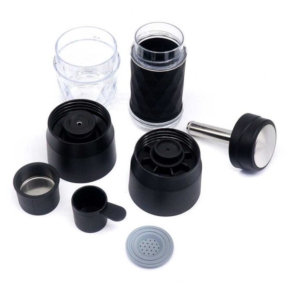 One Two Cups Hand Press Mini Espresso Coffee Maker 3 in 1 20 Bar 120ml - HS-8439