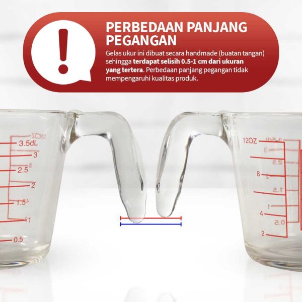 One Two Cups Gelas Ukur Takaran Kaca Microwave Heating Glass ML OZ Cup - GG-18
