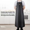 One Two Cups Celemek Masak Apron Dapur Kulit PU Waterproof Durable - ZHAP
