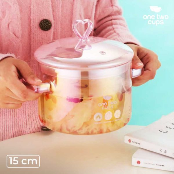 One Two Cups Panci Kaca Borosilicate Tahan Panas 15cm - TH-15