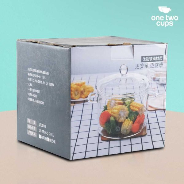 One Two Cups Panci Kaca Borosilicate Tahan Panas 15cm - TH-15
