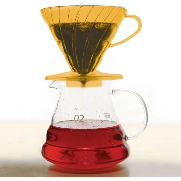 One Two Cups Filter Penyaring Kopi V60 Cone Coffee Dripper Plastik - SE105- Gold