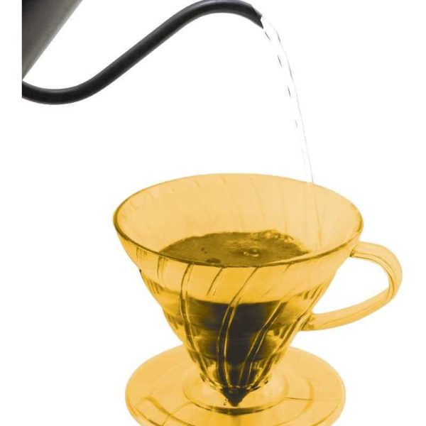 One Two Cups Filter Penyaring Kopi V60 Cone Coffee Dripper Plastik - SE105- Gold