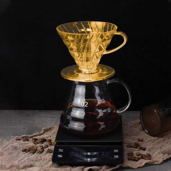 One Two Cups Filter Penyaring Kopi V60 Cone Coffee Dripper Plastik - SE105- Gold