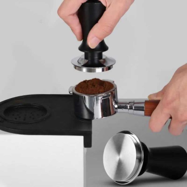 One Two Cups Tamper Kopi Espresso Flat Base Spring Loaded - FEN59