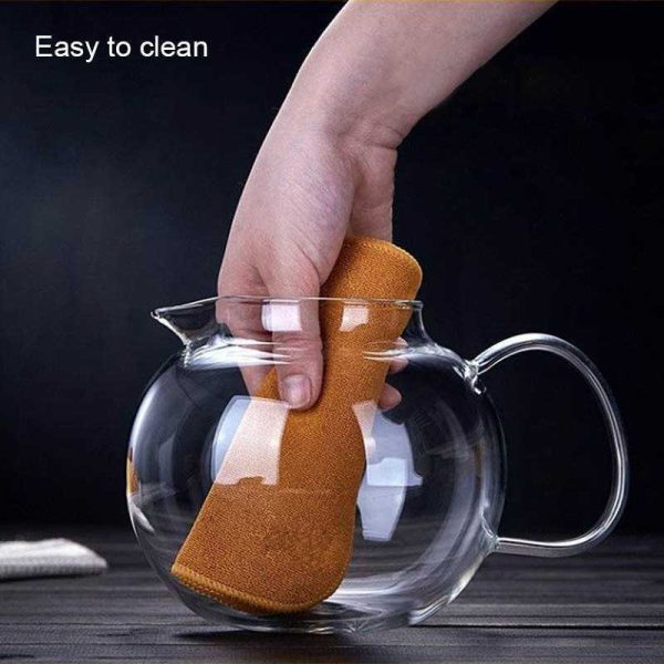 One Two Cups Teko Teh Kaca Tahan Panas dengan Saringan Glass Teapot - BR-352