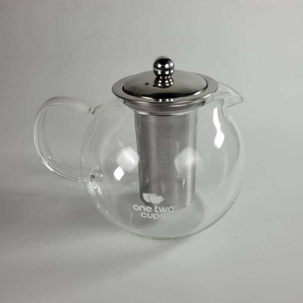 One Two Cups Teko Teh Kaca Tahan Panas dengan Saringan Glass Teapot - BR-352