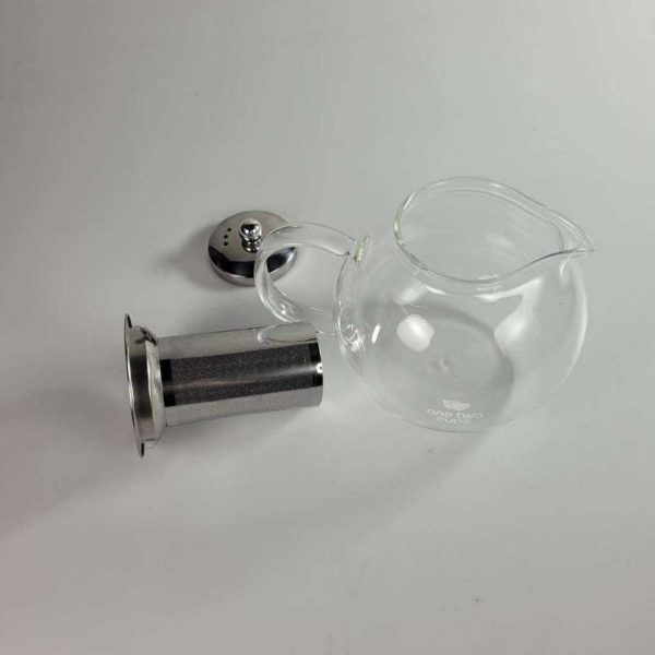 One Two Cups Teko Teh Kaca Tahan Panas dengan Saringan Glass Teapot - BR-352