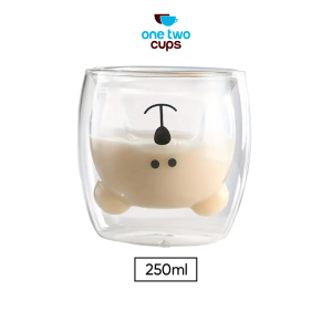 One Two Cups Gelas Beruang Double Wall Glass Insulated Cup 250ml - CIQ38