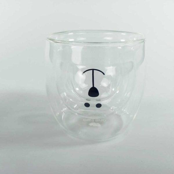 One Two Cups Gelas Beruang Double Wall Glass Insulated Cup 250ml - CIQ38